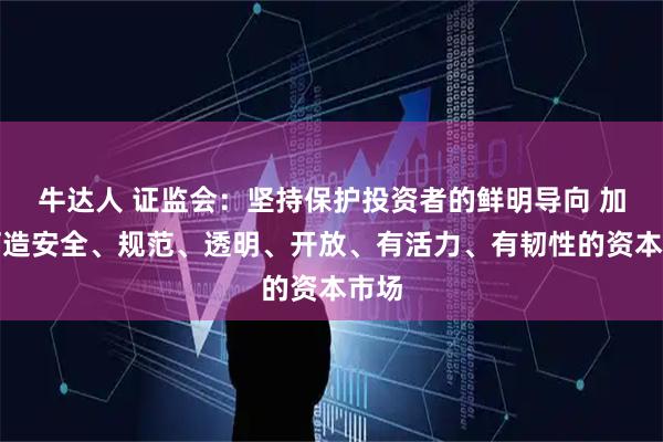 牛达人 证监会：坚持保护投资者的鲜明导向 加快打造安全、规范、透明、开放、有活力、有韧性的资本市场